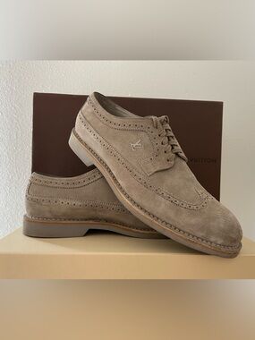 Louis Vuitton Suede Brogue Derby Shoes